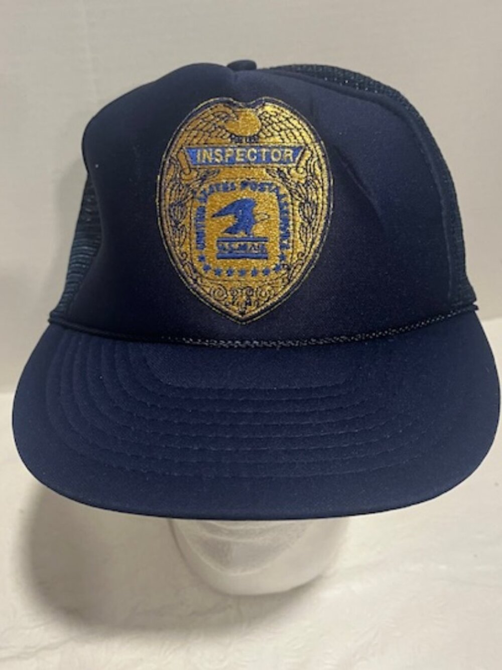 VTG United States Postal Service Inspector USPS Blue Mesh Trucker Hat Snapback